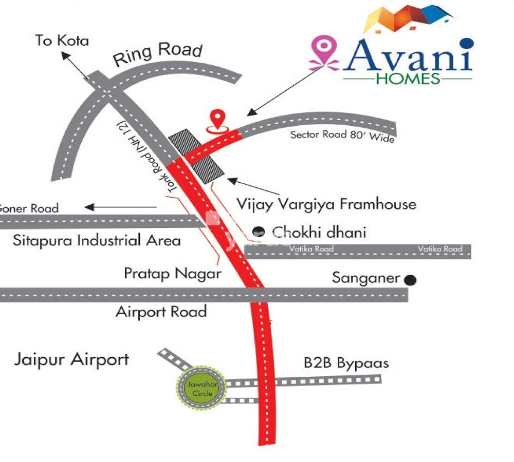 Real Avani Homes Location Image