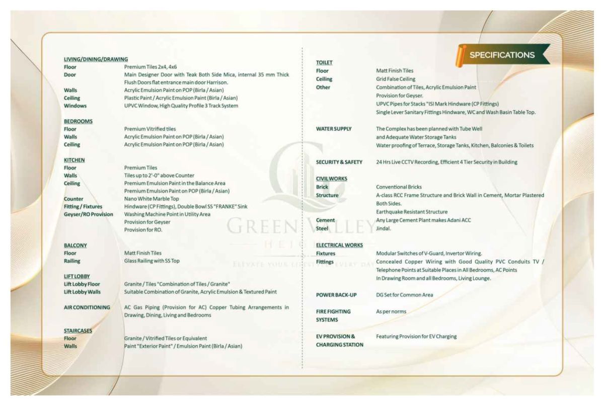 RK Green Valley Heights Specification