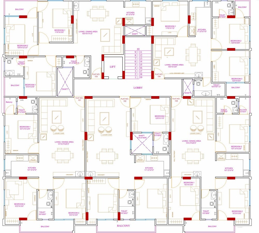 SN Hare Krishna Heights Floor Plans