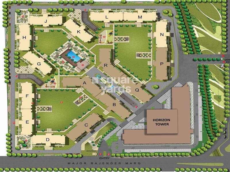 Suncity-Jewel-Of-India_an aerial view of a city with a green field
