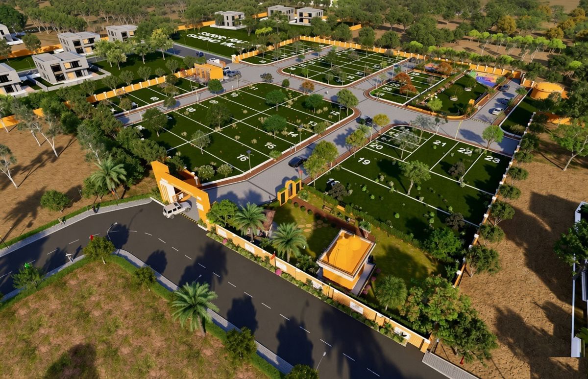 Vidhatasharanam-Vidhata-Dharohar_a large building with a lot of trees