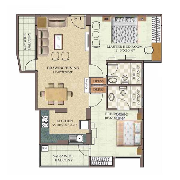 2 BHK 994 Sq. Ft. Apartment