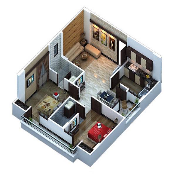 2 BHK 1105 Sq. Ft. Apartment