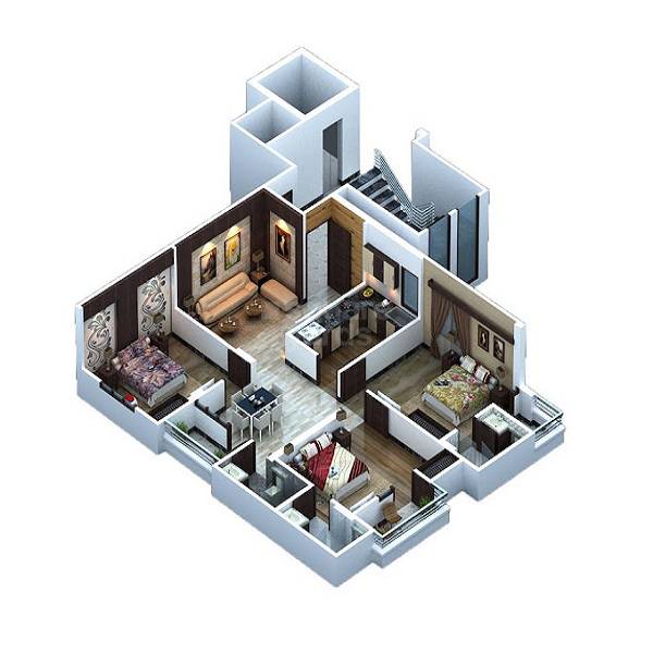 3 BHK 1375 Sq. Ft. Apartment