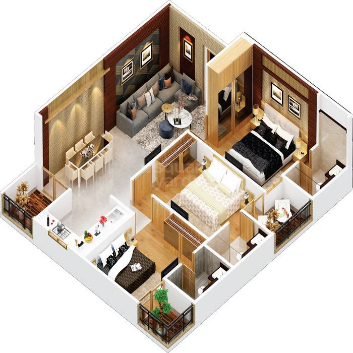 2 BHK 578 Sq. Ft. Apartment