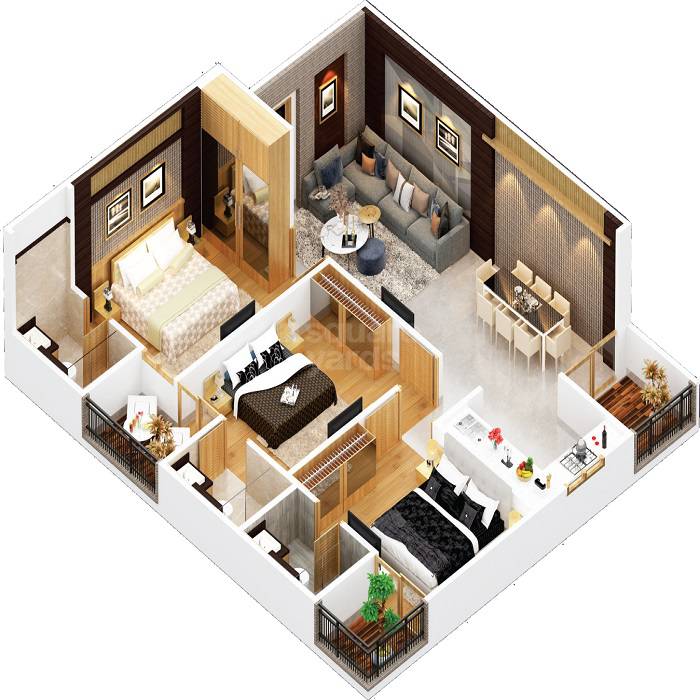 2 BHK 662 Sq. Ft. Apartment