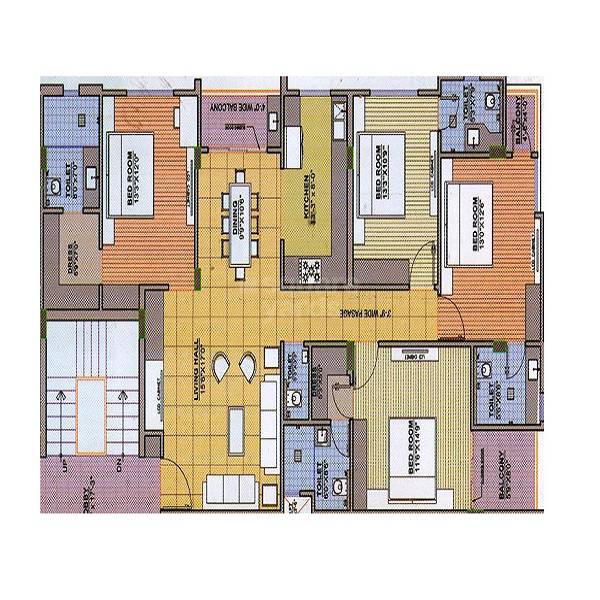 4 BHK 1487 Sq. Ft. Apartment