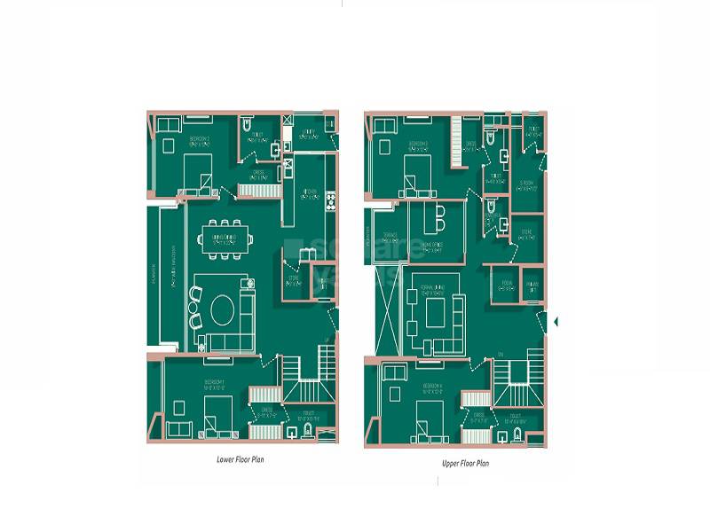 Floor plan of 4 BHK 2816 Sq. Ft. Penthouse in Akshat Durlabh, Jaipur