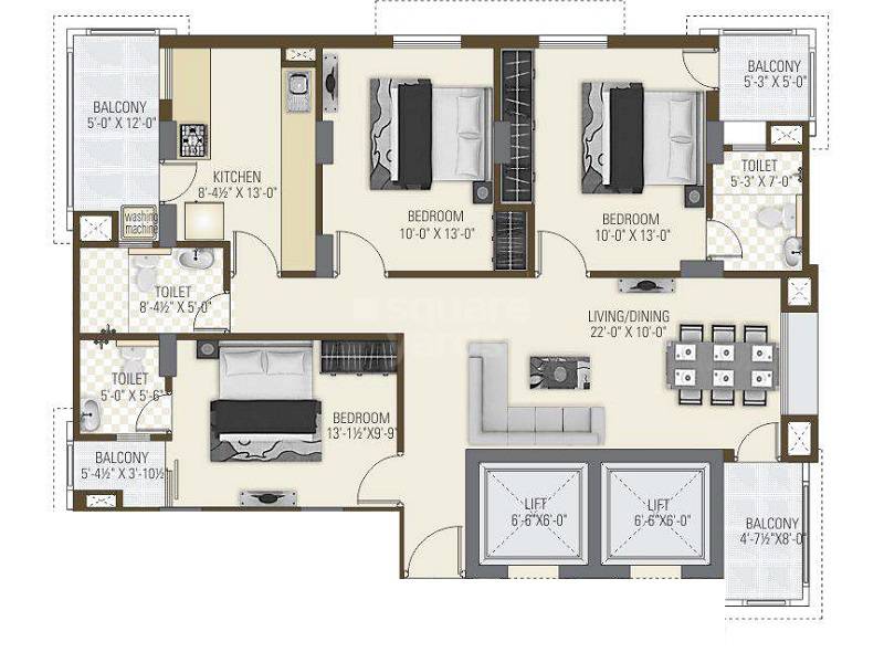 3 BHK 1564 Sq. Ft. Apartment