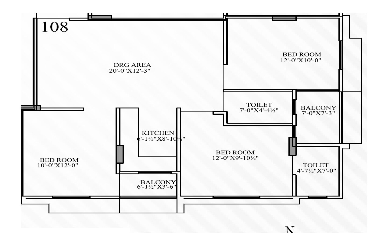 Floor plan of 3 BHK 1413 Sq. Ft. Apartment in Anandam Heights 1, Jaipur