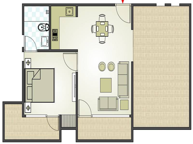 1 BHK 815 Sq. Ft. Apartment