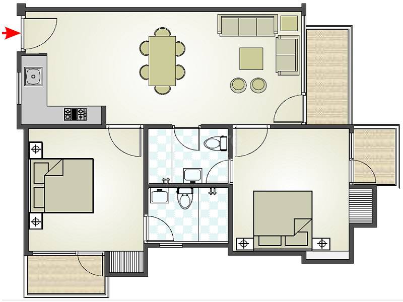 2 BHK 930 Sq. Ft. Apartment