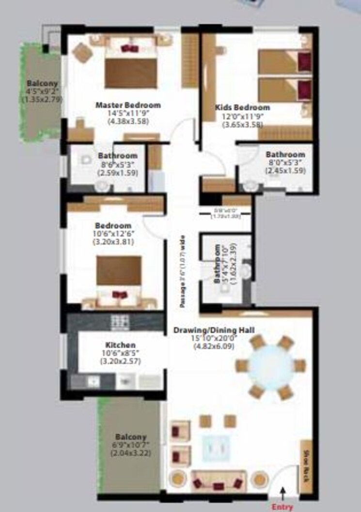 Other, ashiana-amantran 3 Bedroom 1130 Sq.Ft. Apartment In Keshupura Jaipur 8828108