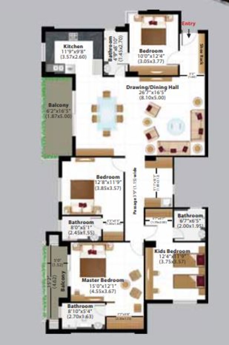 Other, ashiana-amantran 4 Bedroom 1632 Sq.Ft. Apartment In Keshupura Jaipur 8828121