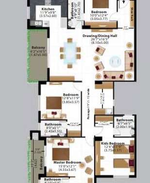 ashiana amantran phase 2 apartment 4 bhk 1632sqft 20203503113525