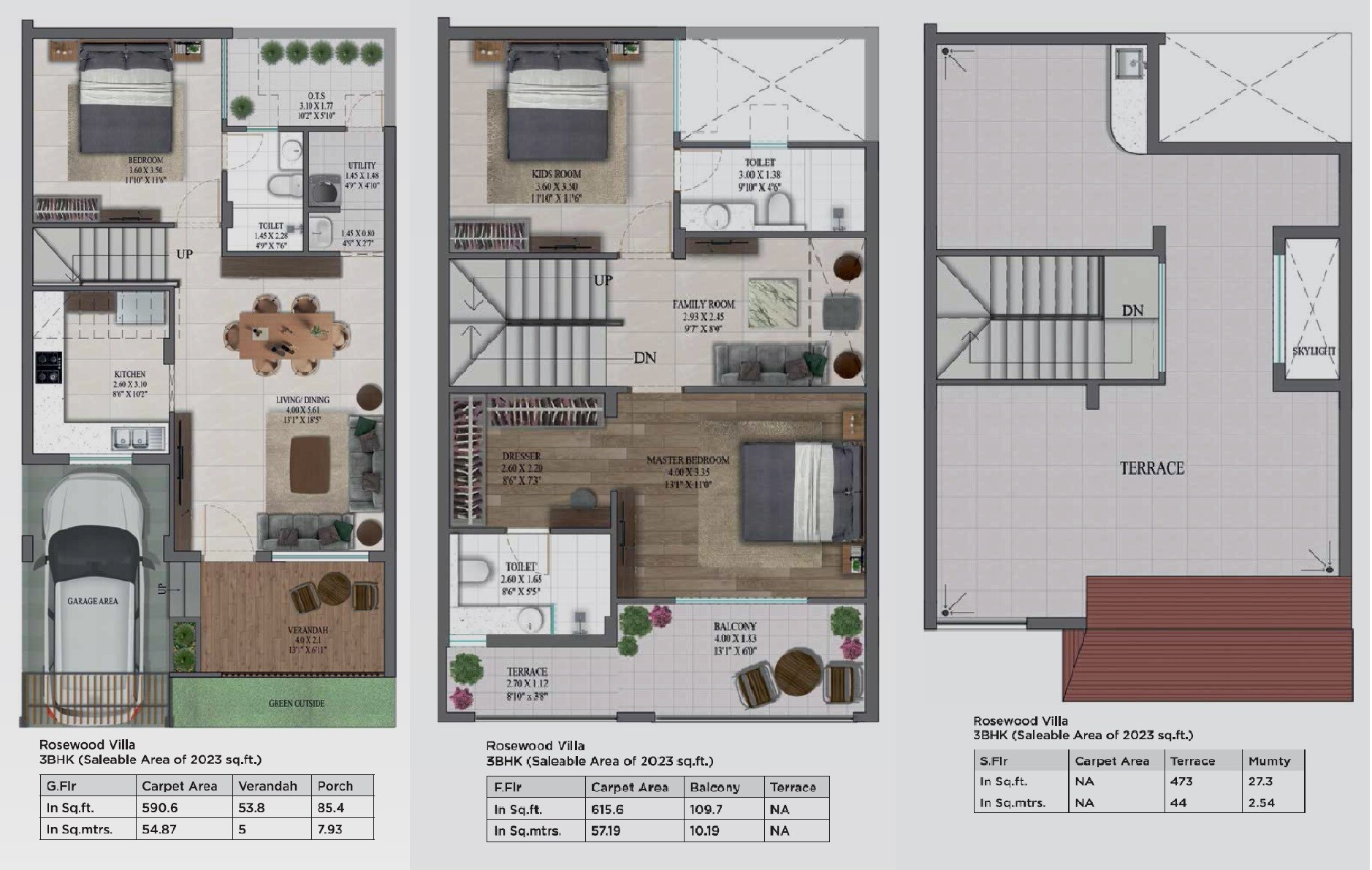 3 BHK 2023 Sq. Ft. Villa