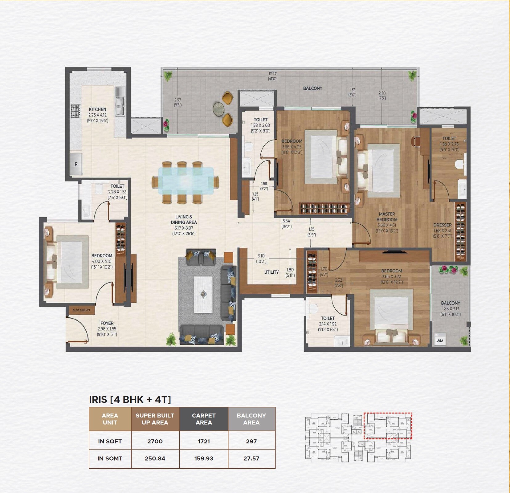4 BHK 2700 Sq. Ft. Apartment