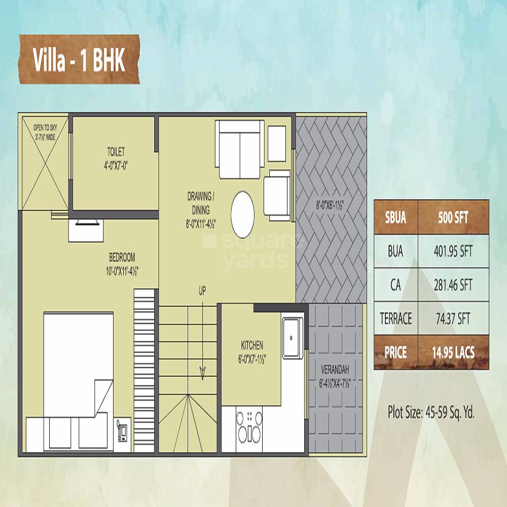1 BHK 500 Sq. Ft. Villa