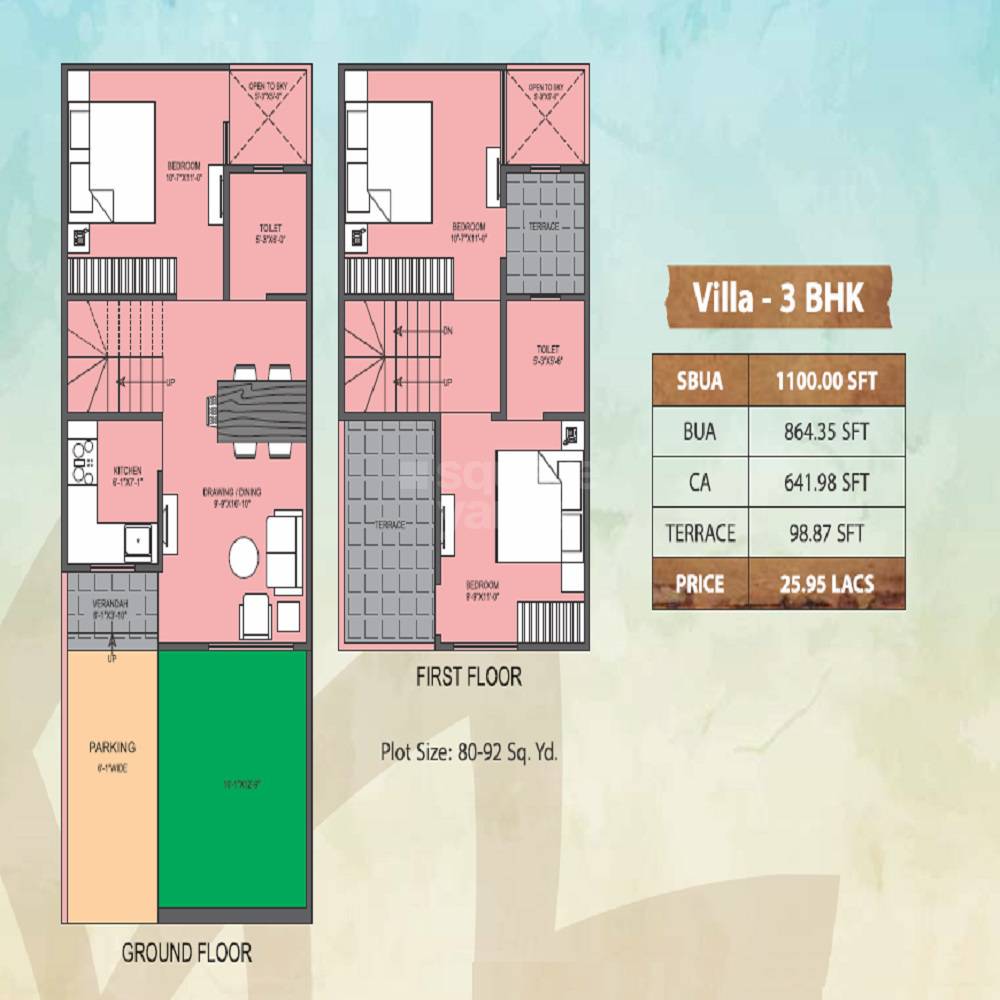 Floor plan of 3 BHK 11000 Sq. Ft. Villa in Auric Vedas, Jaipur