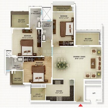 3 BHK Apartment at Cedar Luxuria, Sanganer – for Rent