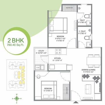  2 BHK Apartment at Chordia Utsav, Mansarovar – for Rent