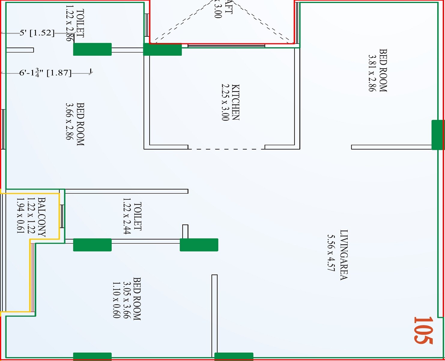 3 BHK 1354 Sq. Ft. Apartment