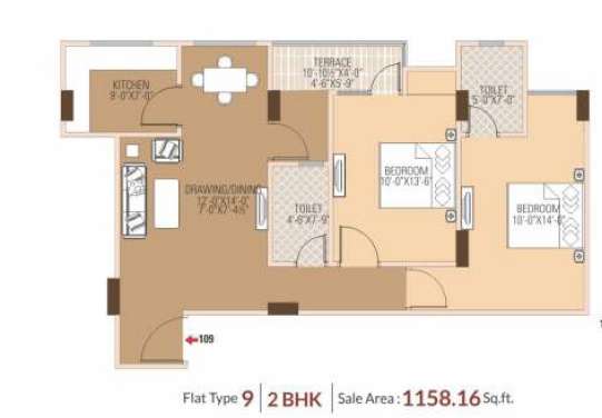 dhanuka sunshine prime apartment 2 bhk 1158sqft 20205607125610