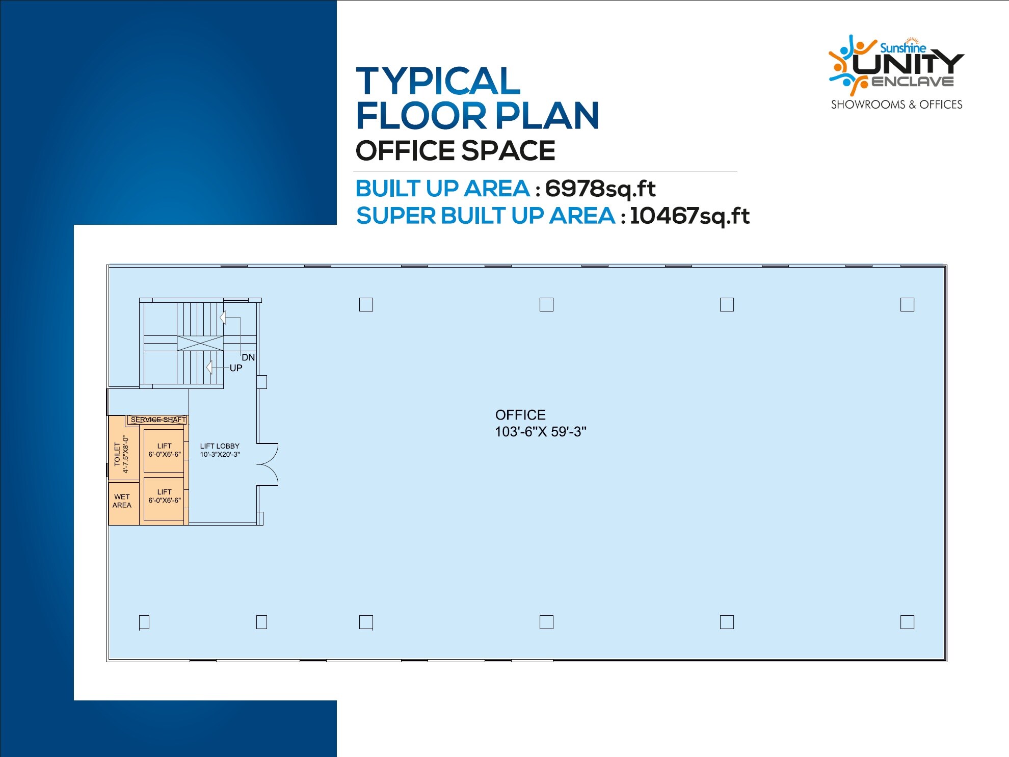 Floor plan of 10467 Sq. Ft. Office Space in Dhanuka Sunshine Unity Enclave, Jaipur