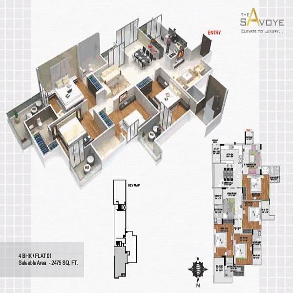 4 BHK 2475 Sq. Ft. Apartment
