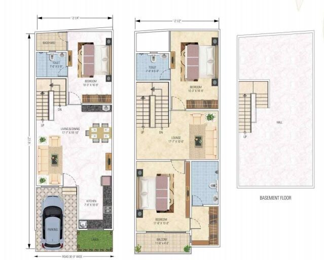 Floor plan of 3 BHK 2300 Sq. Ft. Villa in Gangaa Kotecha Royal Exotica, Jaipur
