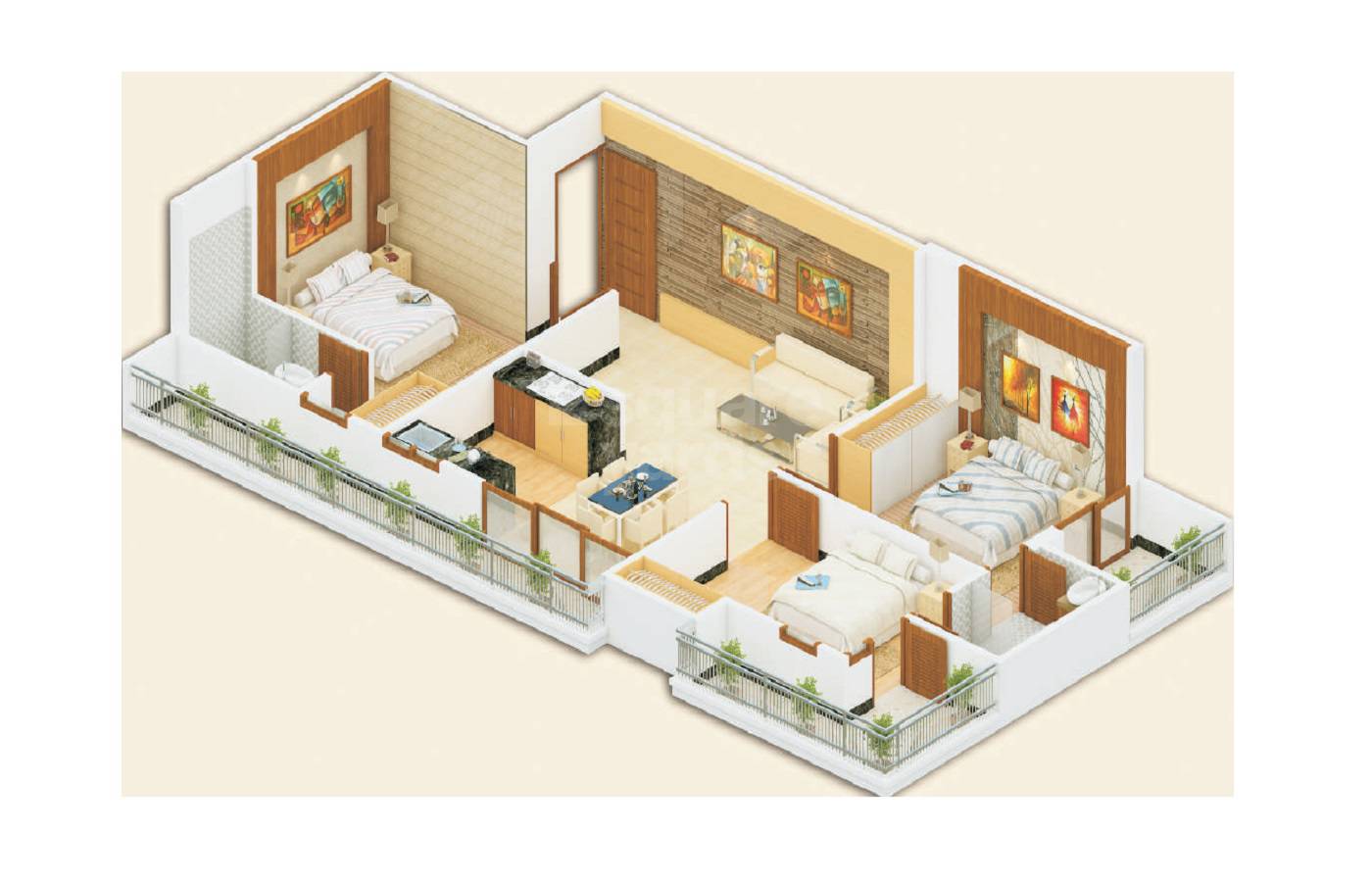 3 BHK 1373 Sq. Ft. Apartment