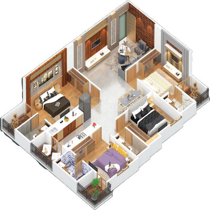 4 BHK 1198 Sq. Ft. Apartment