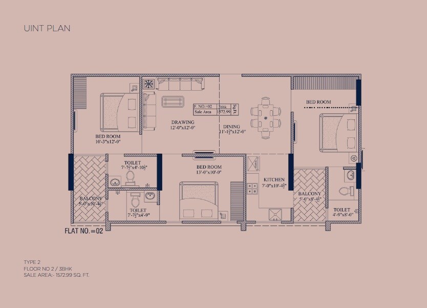 3 BHK 1573 Sq. Ft. Apartment