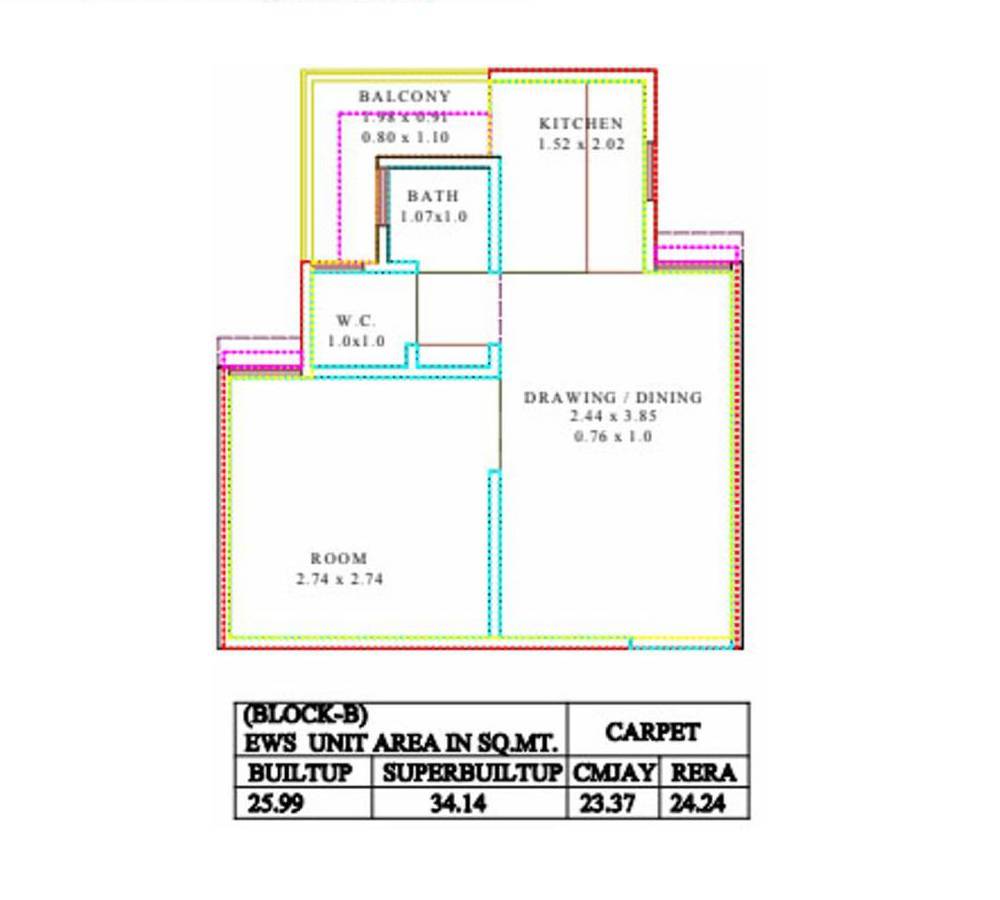 1 BHK 367 Sq. Ft. Apartment