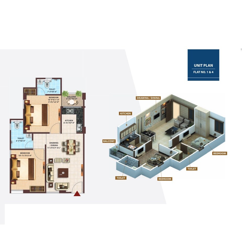 2 BHK 534 Sq. Ft. Apartment