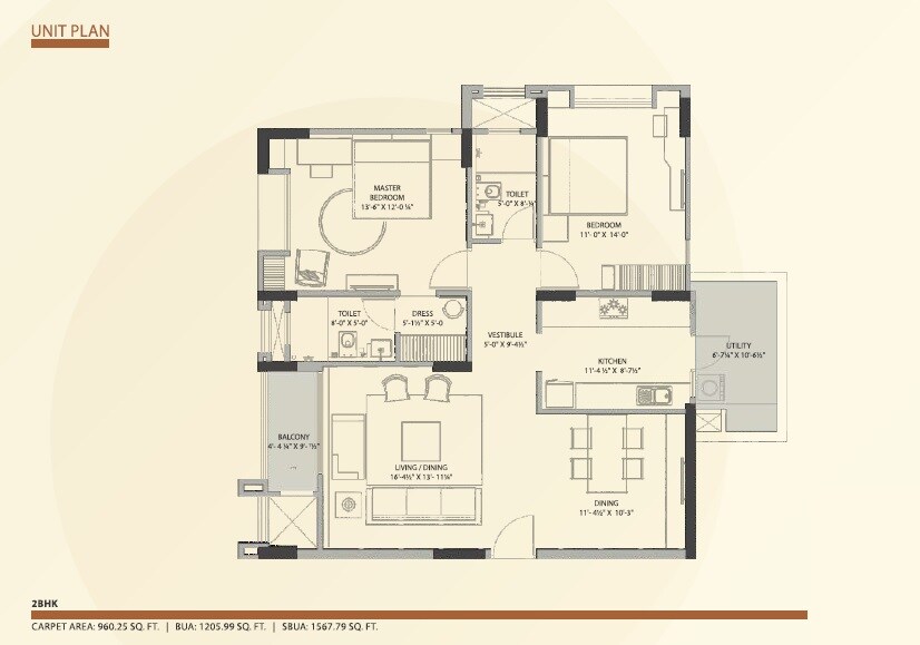 2 BHK 1568 Sq. Ft. Apartment