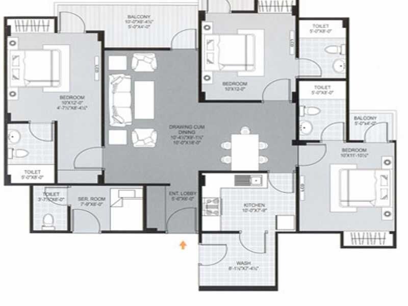 3 BHK 1980 Sq. Ft. Apartment