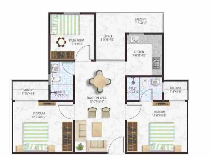Other, manglam-aadhar 3 Bedroom 918 Sq.Ft. Apartment In Vaishali Nagar Jaipur 6969797