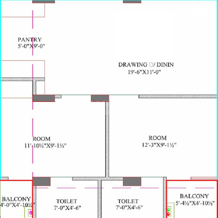 Floor plan of 2 BHK 770 Sq. Ft. Apartment in Mega Dream Midas Cosmic, Jaipur