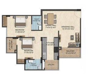 2 BHK 1153 Sq. Ft. Apartment in Mirus Ample
