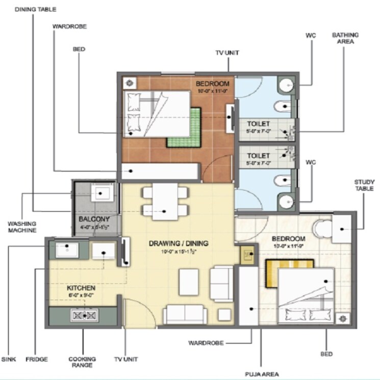 Other, mojika-ultima 2 Bedroom 790 Sq.Ft. Apartment In Jagatpura Jaipur 8944871