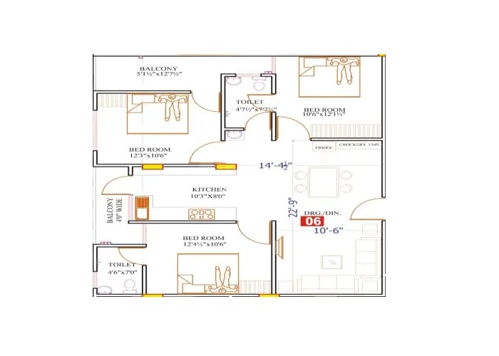3 BHK 956 Sq. Ft. Apartment