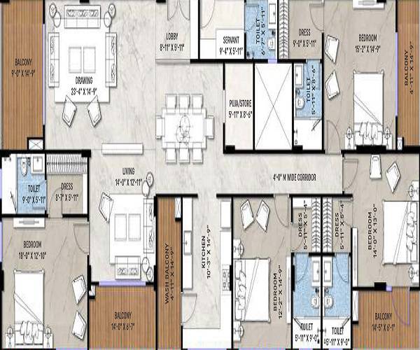 4 BHK 2241 Sq. Ft. Apartment