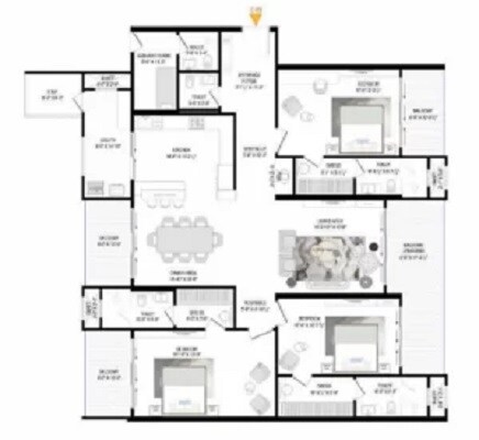 3 BHK 3638 Sq. Ft. Apartment