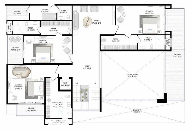 5 BHK 8434 Sq. Ft. Apartment