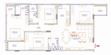  4 BHK Apartment at Shree Urban Crown, Modi Nagar – for Sale