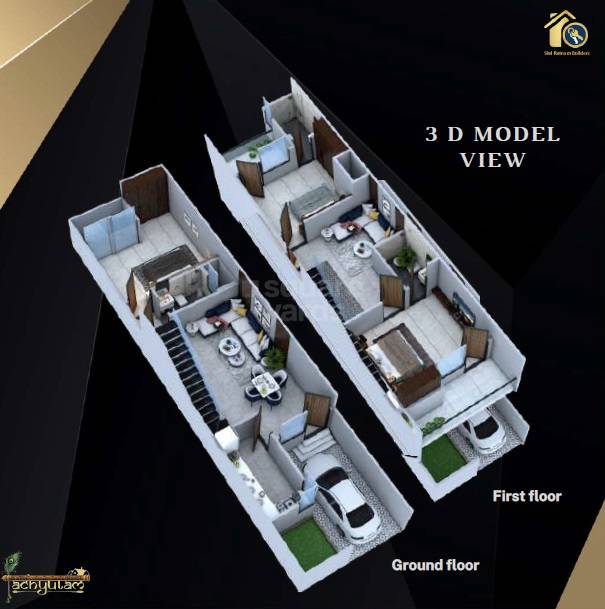 Floor plan of 3 BHK 1700 Sq. Ft. Villa in Shri Achyutam, Jaipur