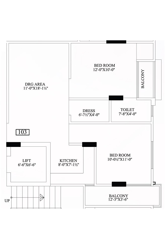 Floor plan of 2 BHK 924 Sq. Ft. Apartment in Shri Anandam Heights 2, Jaipur