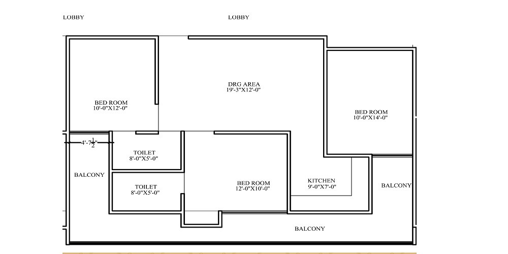 3 BHK 1350 Sq. Ft. Apartment