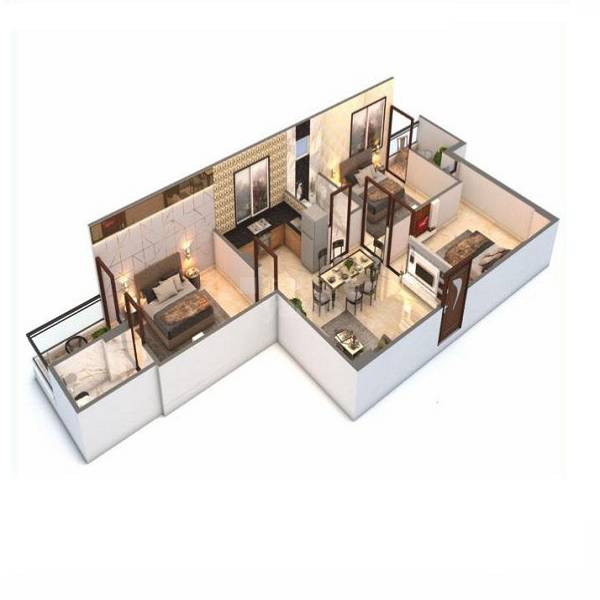 3 BHK 732 Sq. Ft. Apartment